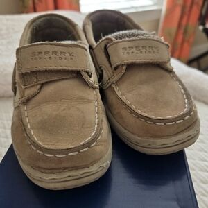 Sperry Little Kids Linen/Oat Boat Shoes Size 11W